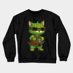 Cute Monster Cat Ogre for Halloween Crewneck Sweatshirt